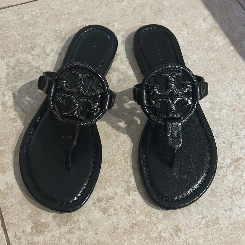 New Tory Burch Miller Pave Leather Sandal - Picture 4 of 13